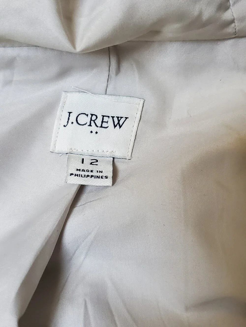 J. Crew Light Gray Wool-Blend Pea Coat with Faux Fur Trimcrew Size 12